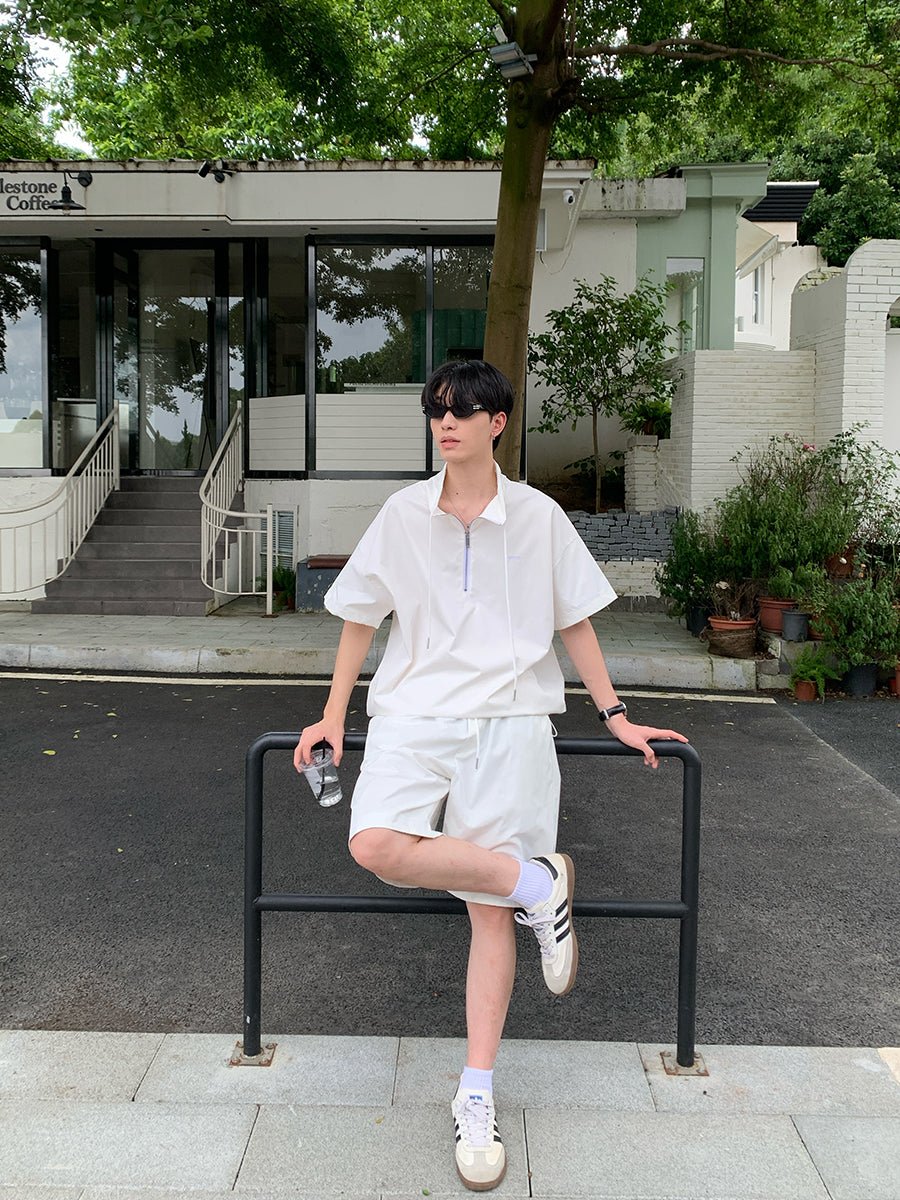 Stand-up collar polo shirt setup