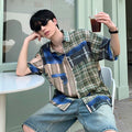 Stitch plaid shirt