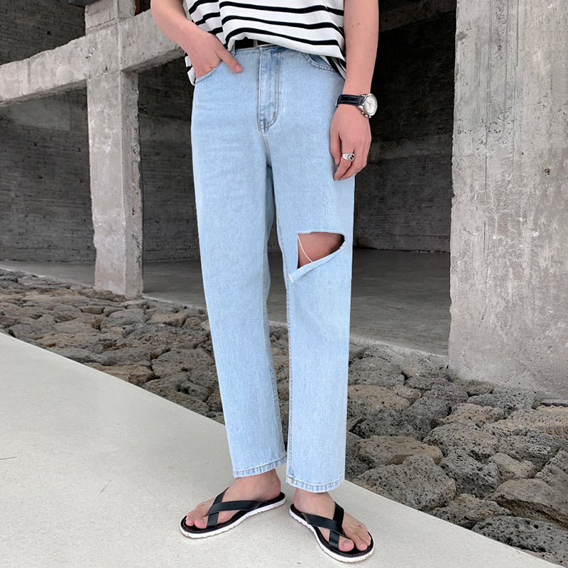 Straight damage jeans