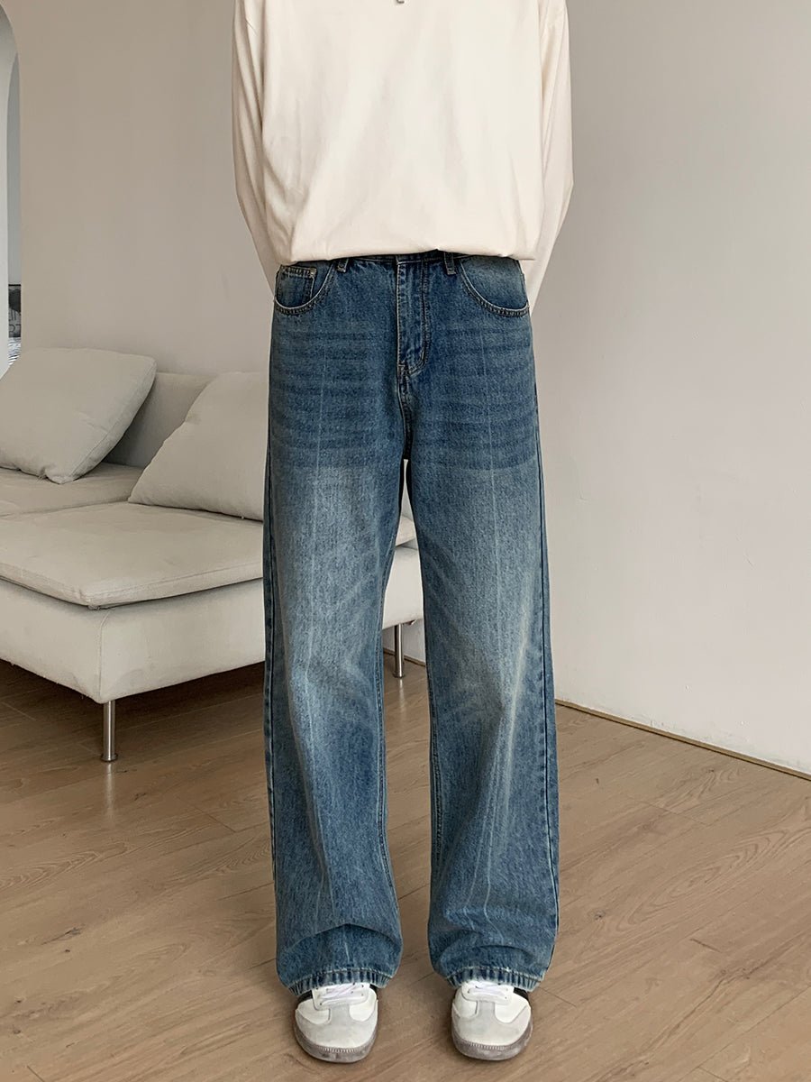 Straight denim pants