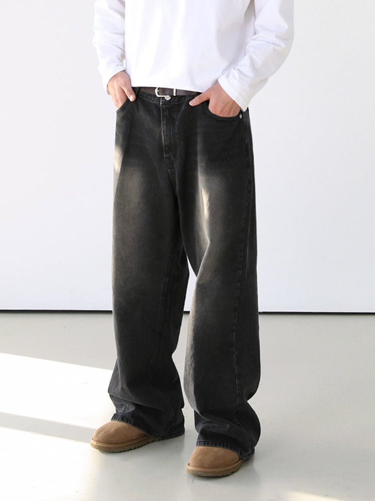 Straight denim pants