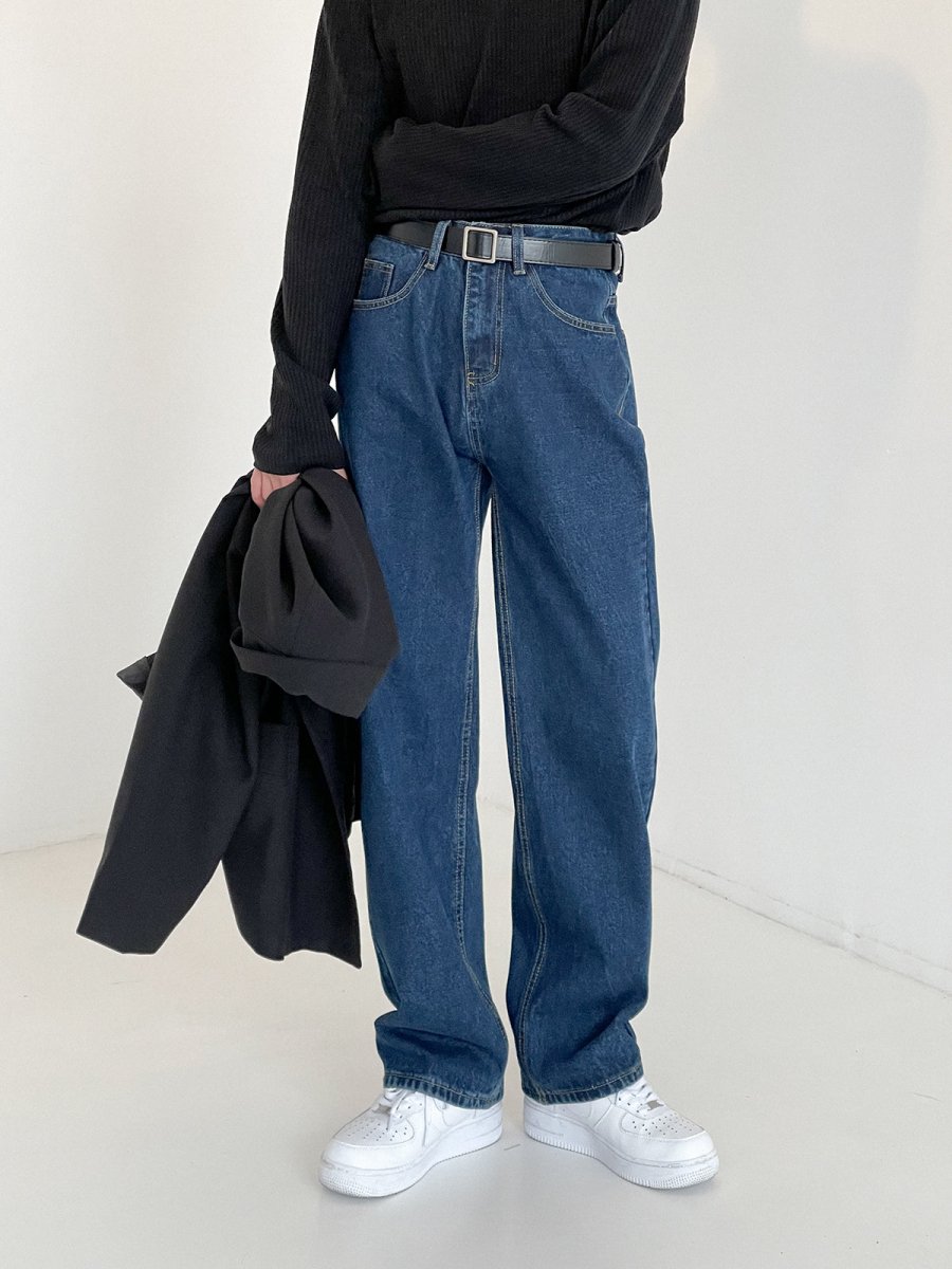 Straight loose denim pants