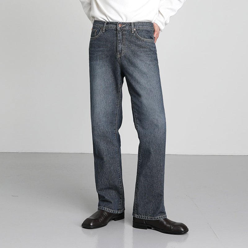 Straight wide denim pants