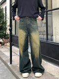 Straight wide denim pants