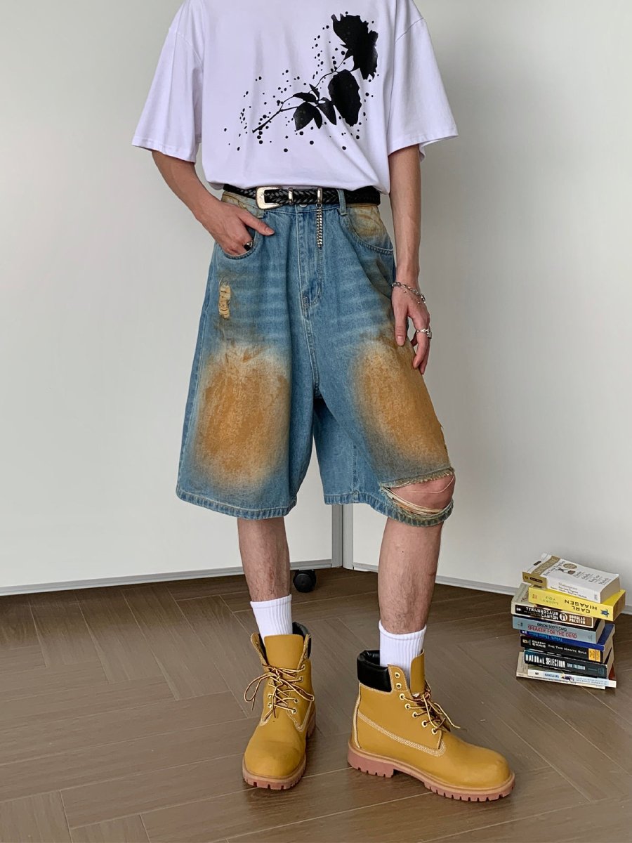 Street denim shorts
