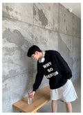 Street letter print long sleeve T -shirt