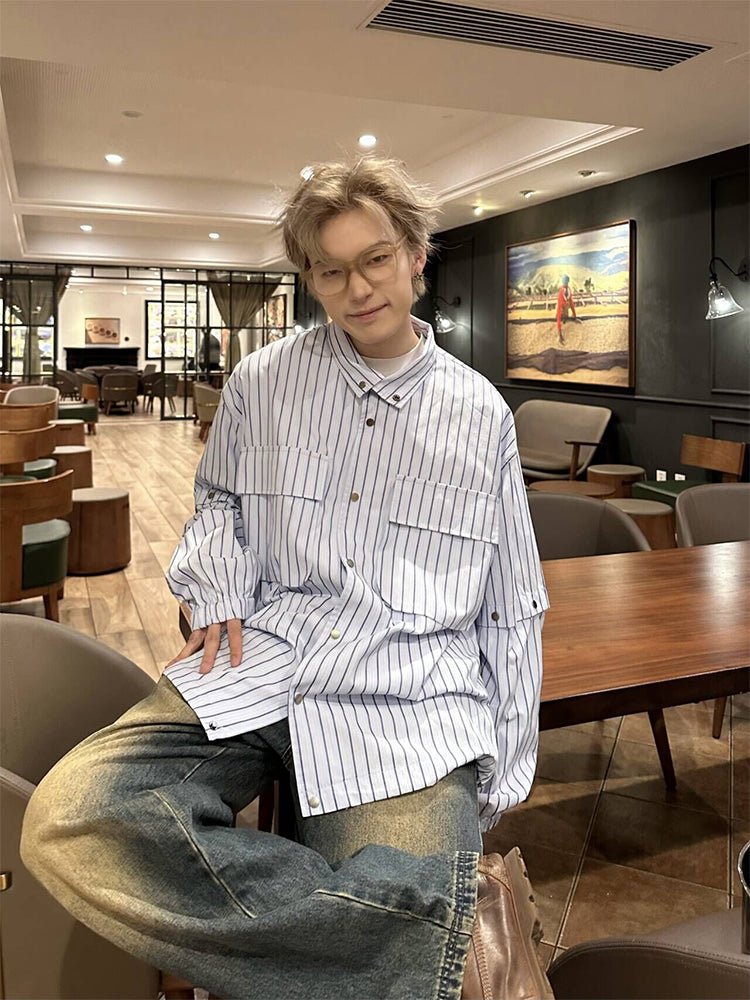 Stripe Design Long Sleeve Shirt