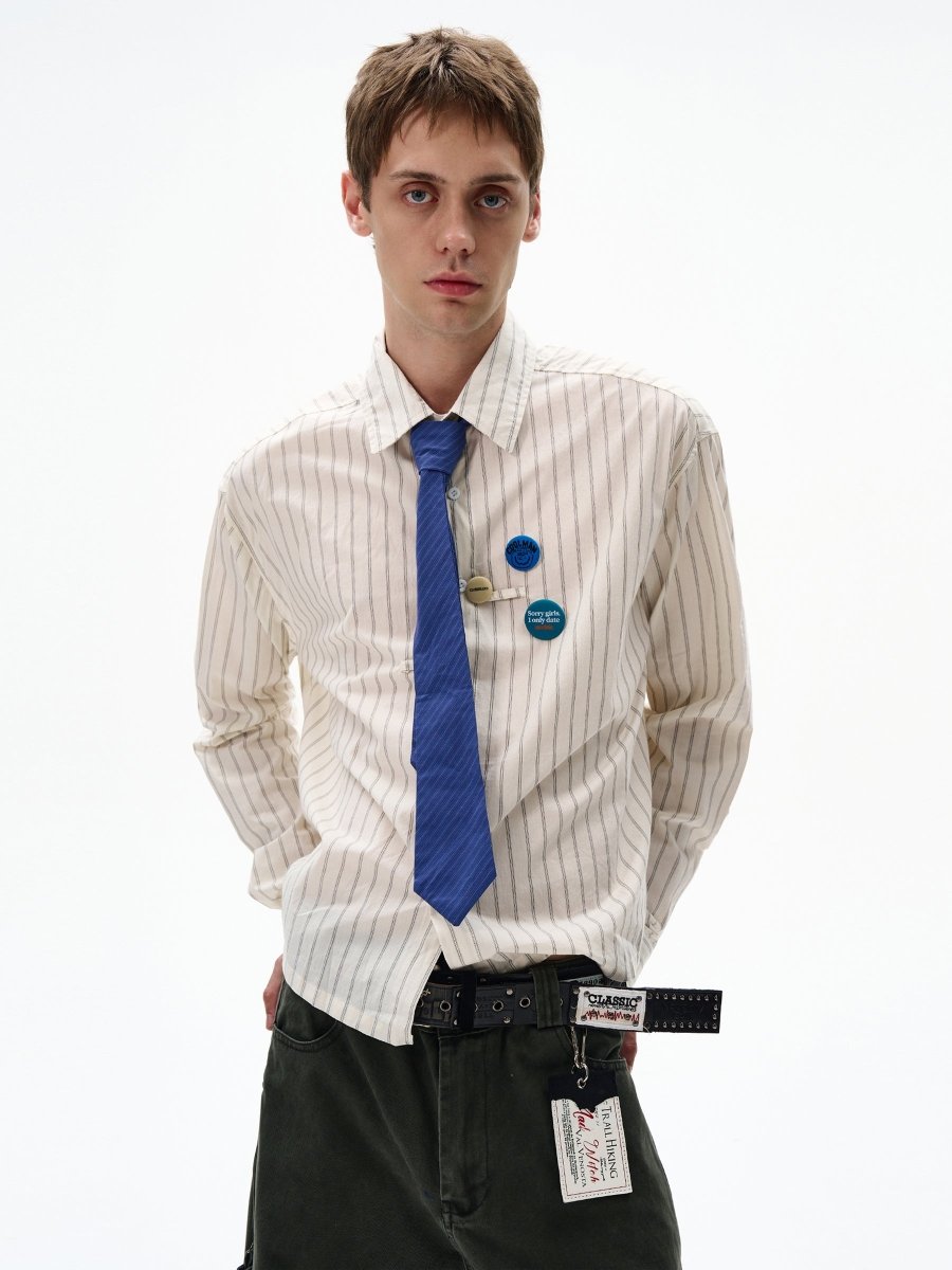 Striped shirt with badge