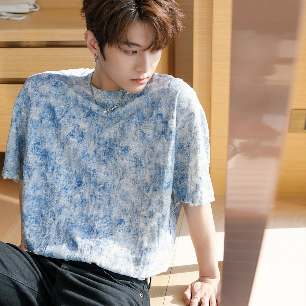 Summer color marble T-shirt