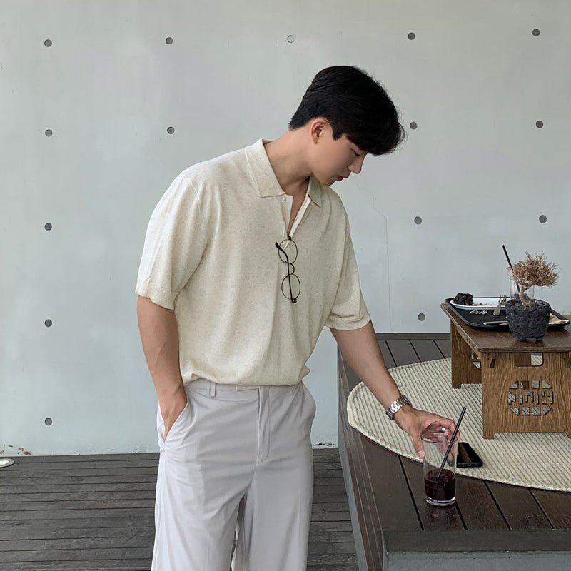 Summer knit polo shirt