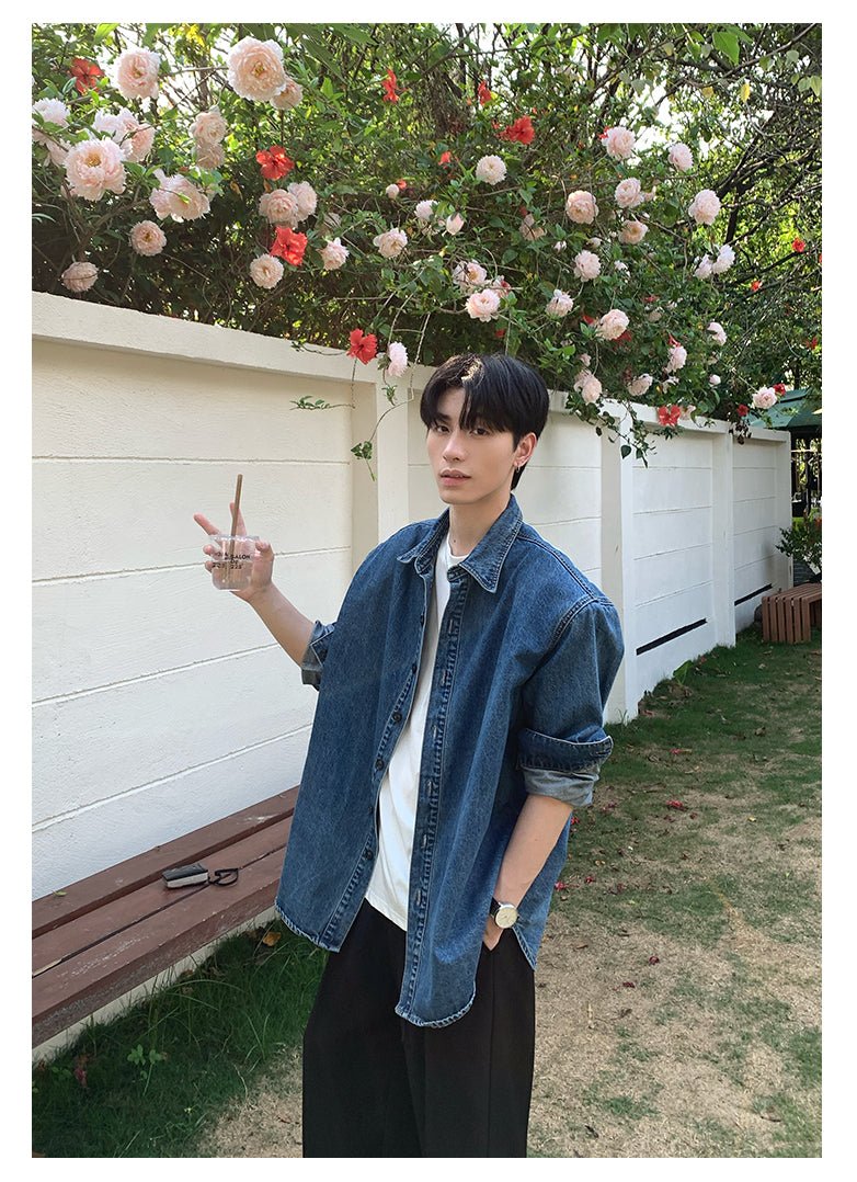 ウォッシュデニムシャツ メンズ ブルー｜Washed Blue SHIRT