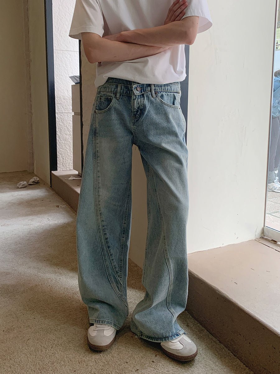 Wide denim jeans