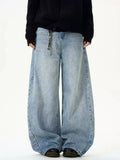 Wide denim pants