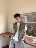 Wide shoulder vest loose machete pants