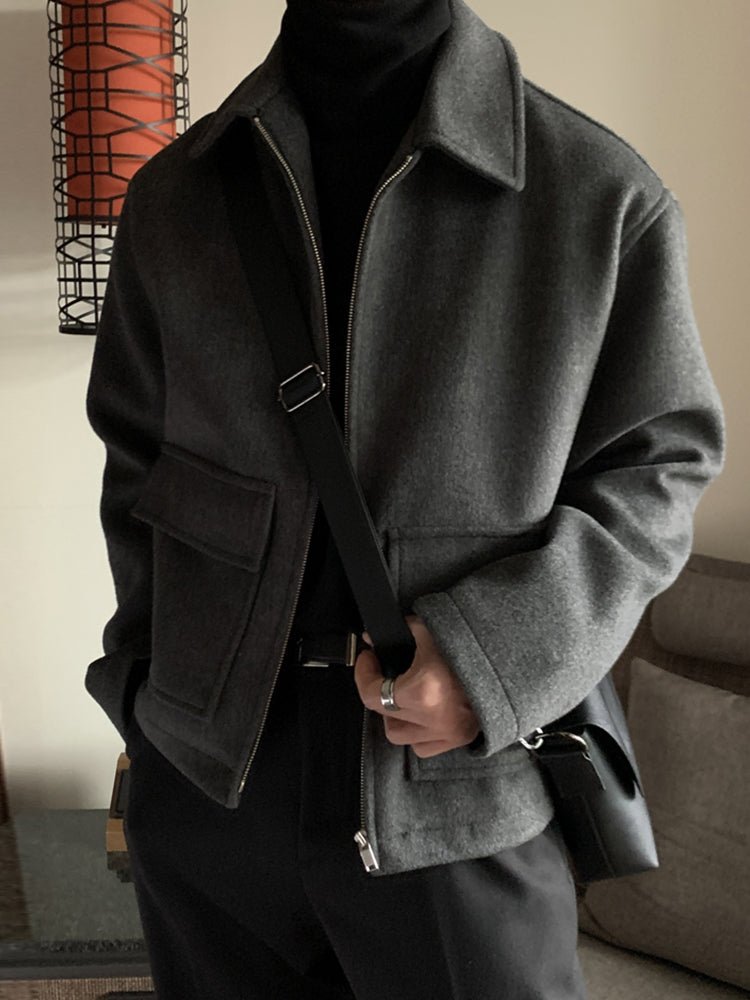 Wool zipper jacket