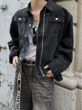 zipper denim jacket